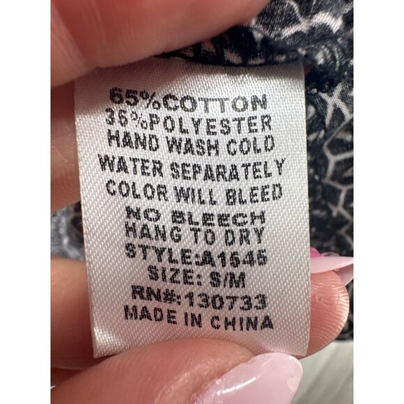 Umgee Womens Top Sz S/M Black Geometric Print Oversized Tunic Boho Beachy Resort - Picture 4 of 10